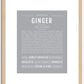 Ginger | Name Art Print