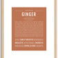 Ginger | Name Art Print