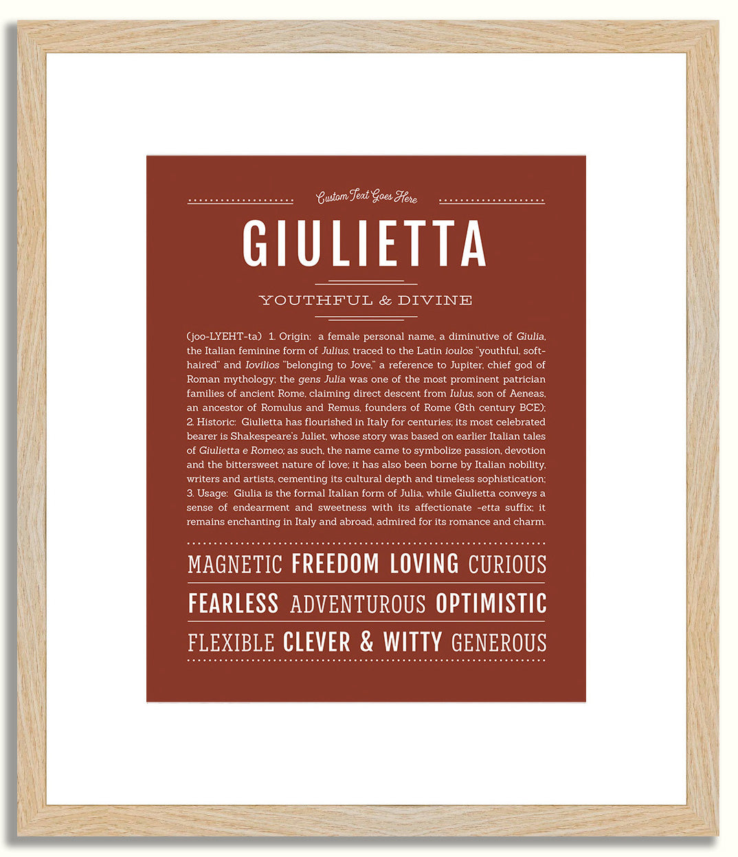 Giulietta | Name Art Print