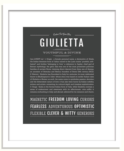 Giulietta | Name Art Print