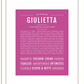 Giulietta | Name Art Print