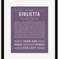 Giulietta | Name Art Print