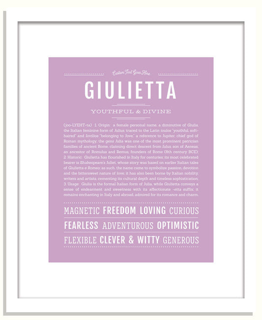 Giulietta | Name Art Print