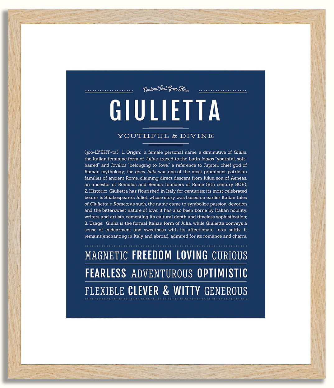 Giulietta | Name Art Print