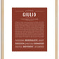 Giulio | Name Art Print