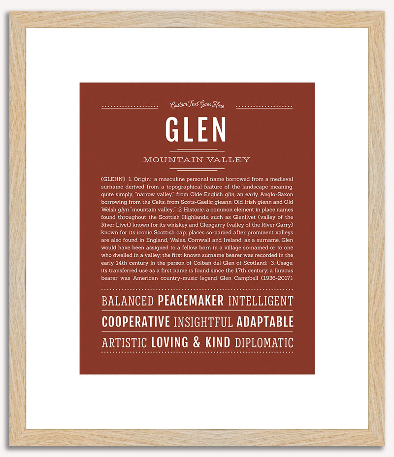 Glen | Name Art Print