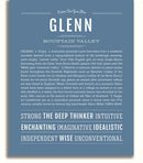 Glenn Personalized Name Meaning Art Prints – Name Stories