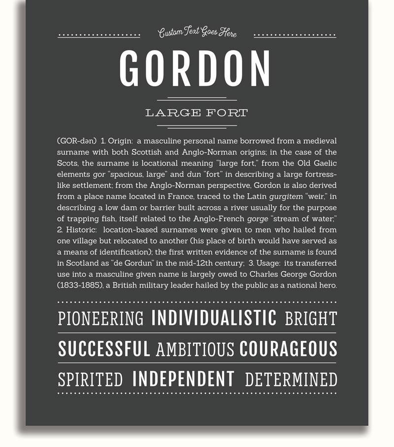 Gordon | Name Art Print – Name Stories