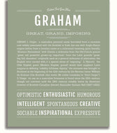 Graham Personalized Name Meaning Art Prints – Name Stories