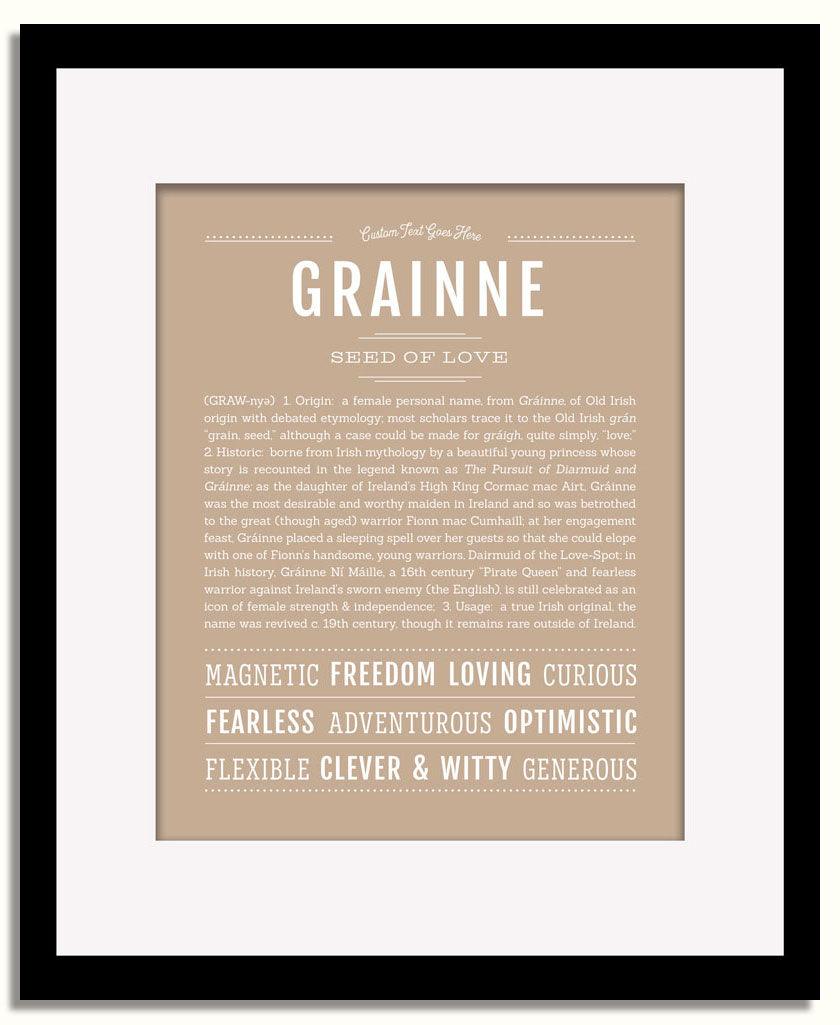 Frame Options | Tan | Black Frame, Matted