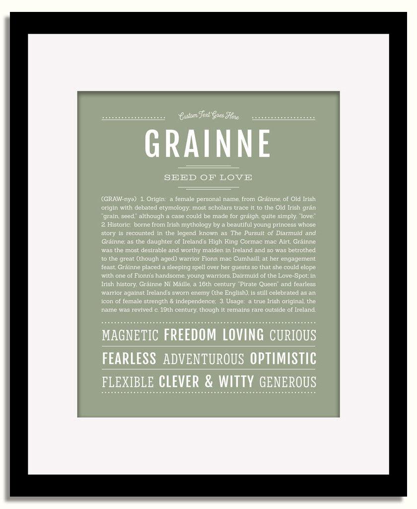 Frame Options | Sage | Black Frame, Matted