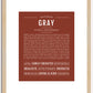 Gray (female) | Name Art Print