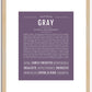 Gray (female) | Name Art Print