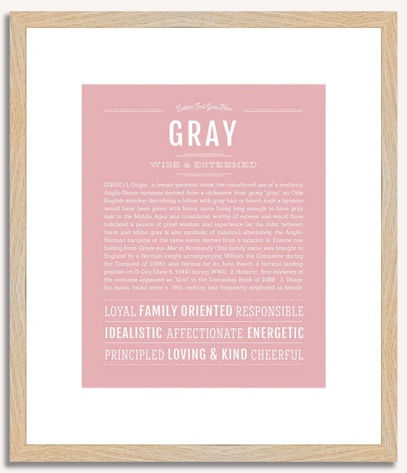 Gray (female) | Name Art Print