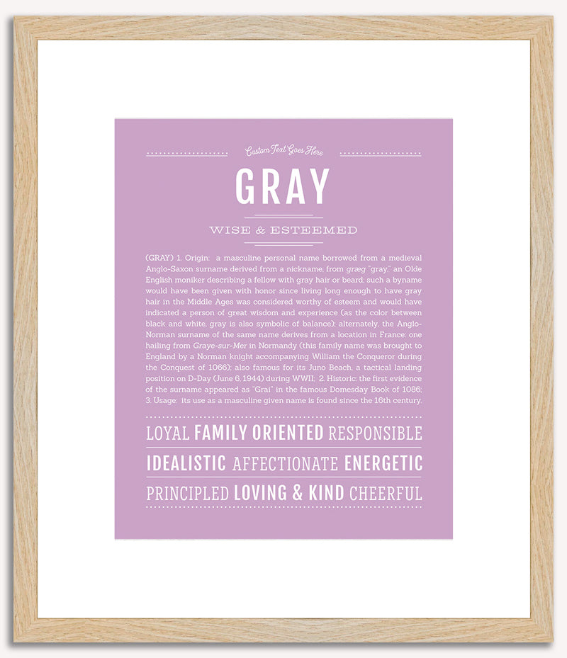 Gray (male) | Name Art Print