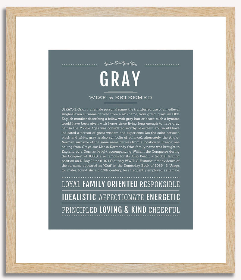 Gray (female) | Name Art Print