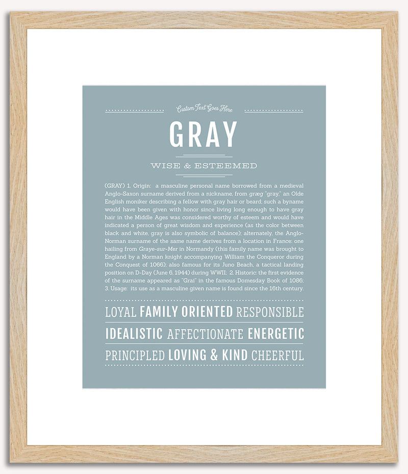 Gray (male) | Name Art Print