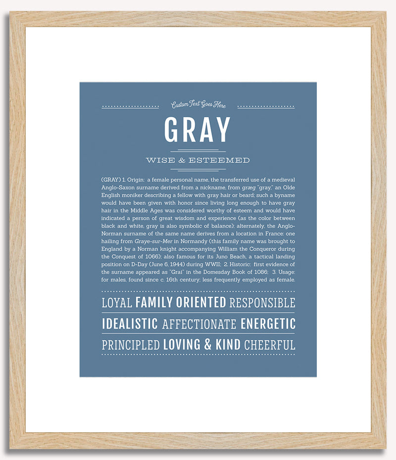 Gray (female) | Name Art Print