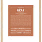 Gray (female) | Name Art Print