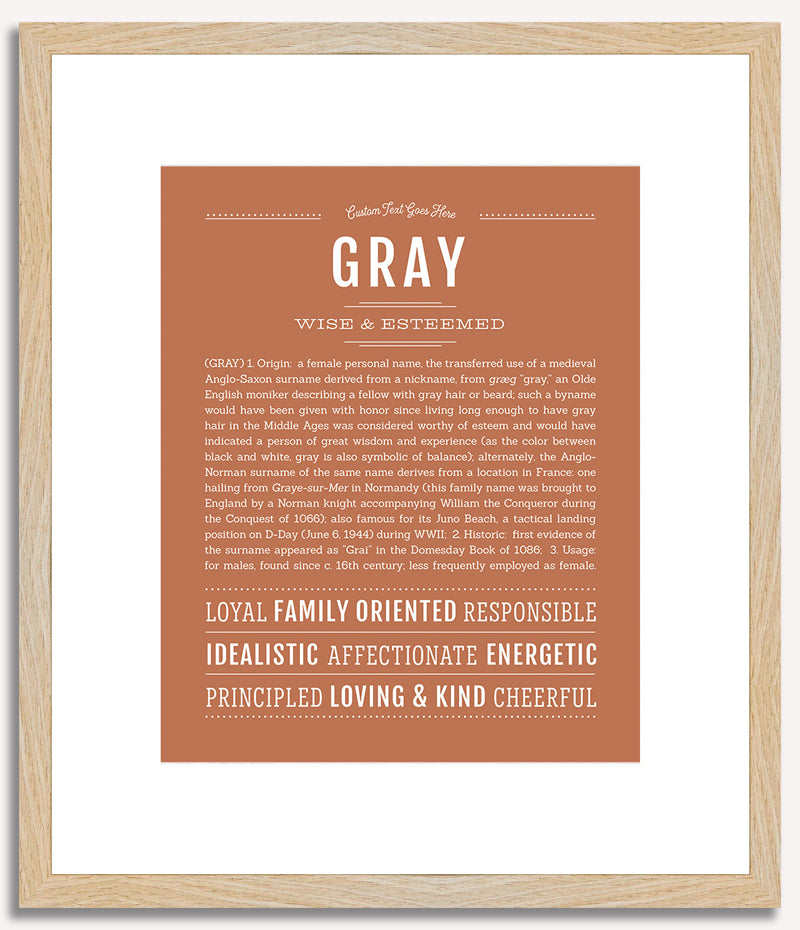 Gray (female) | Name Art Print