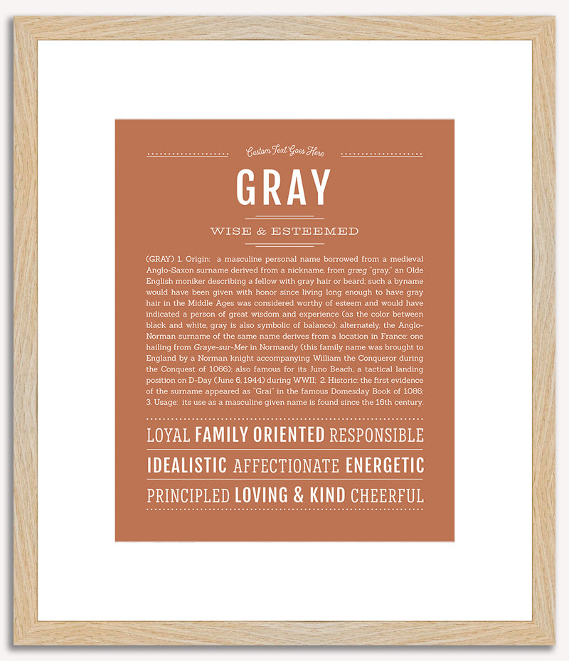 Gray (male) | Name Art Print