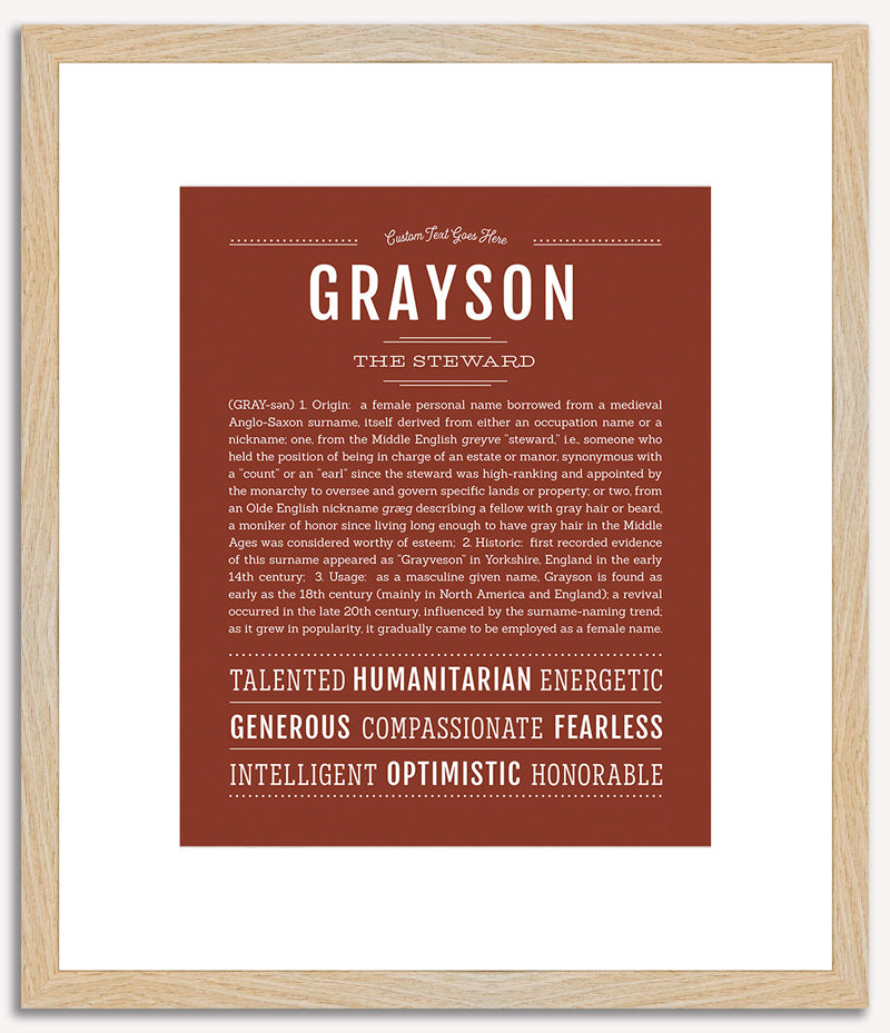 Grayson (female) | Name Art Print