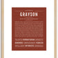 Grayson (male) | Name Art Print