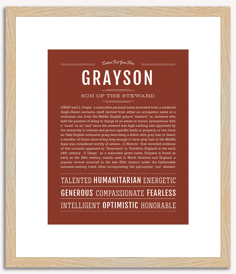 Grayson (male) | Name Art Print