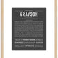 Grayson (male) | Name Art Print