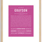 Grayson (male) | Name Art Print