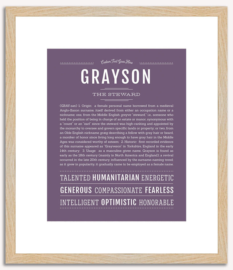 Grayson (female) | Name Art Print