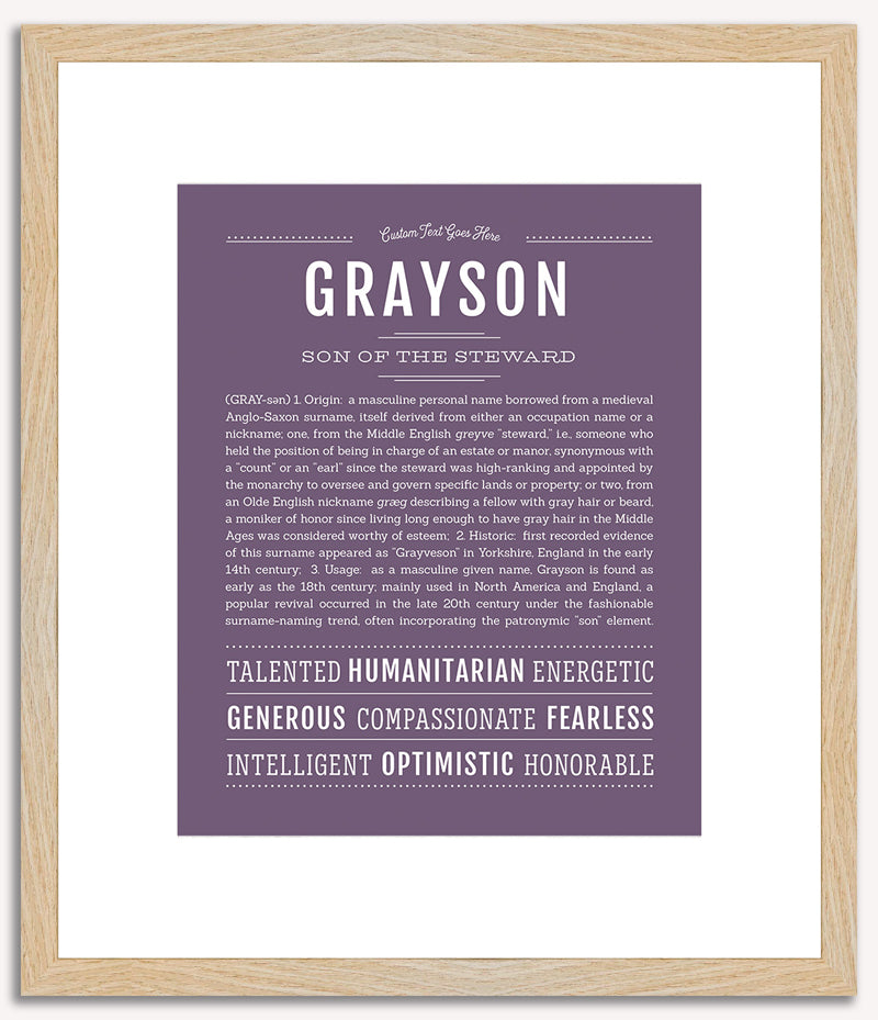 Grayson (male) | Name Art Print