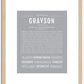 Grayson (male) | Name Art Print