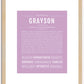 Grayson (male) | Name Art Print