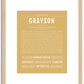 Grayson (male) | Name Art Print