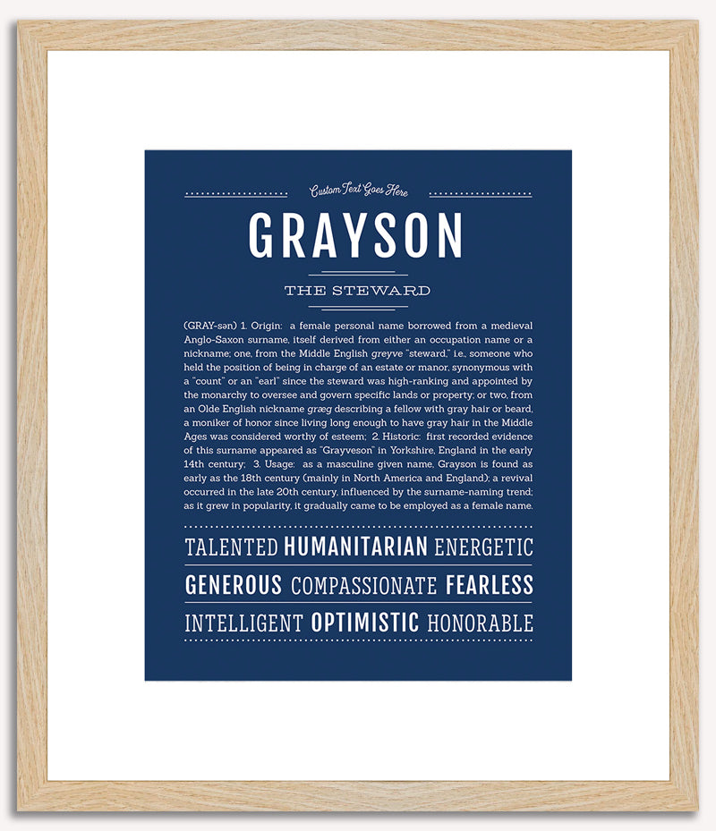 Grayson (female) | Name Art Print