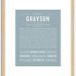 Grayson (male) | Name Art Print