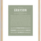 Grayson (male) | Name Art Print