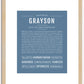 Grayson (male) | Name Art Print