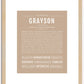 Grayson (male) | Name Art Print