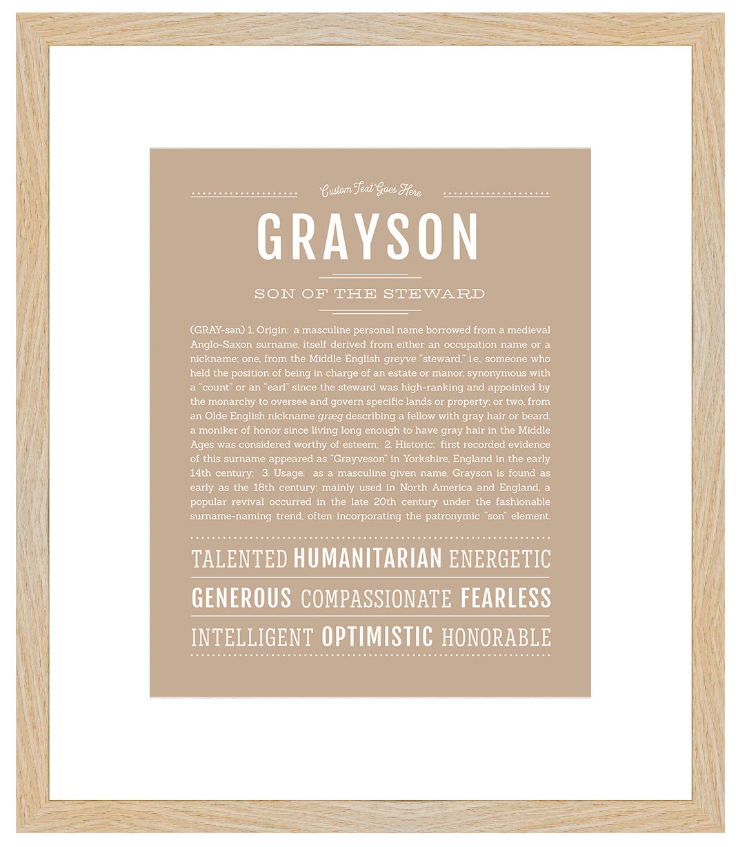 Grayson (female) | Name Art Print