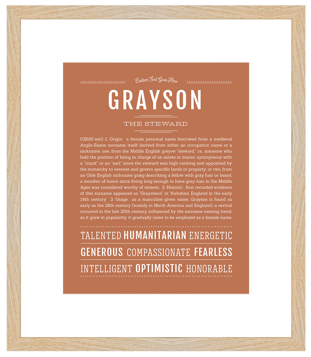 Grayson (female) | Name Art Print