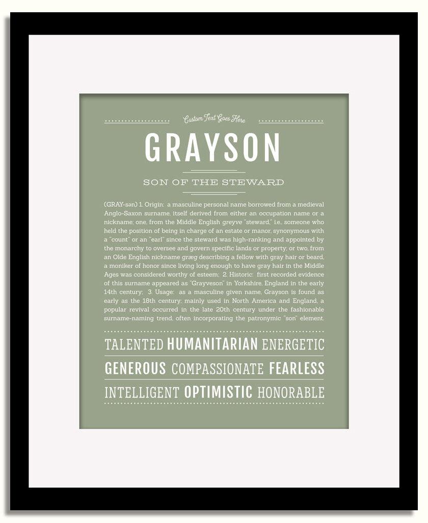 Frame Options | Sage | Black Frame, Matted