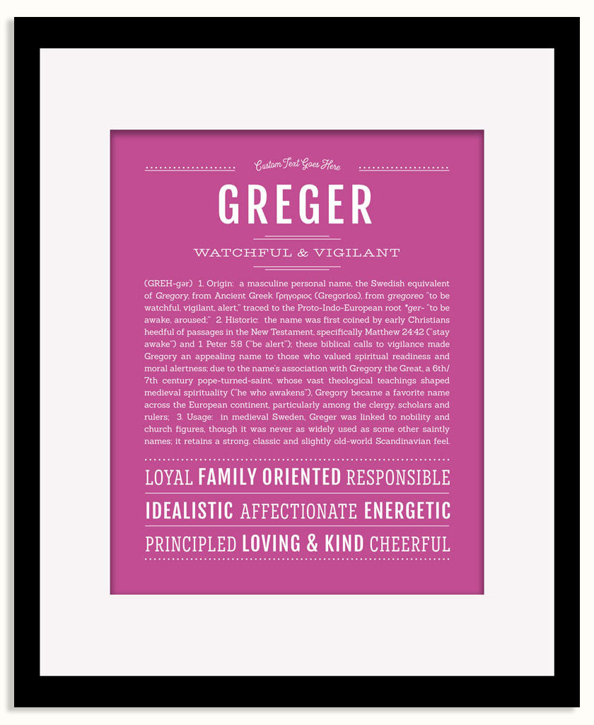 Frame Options | Dark Pink | Black Frame, Matted