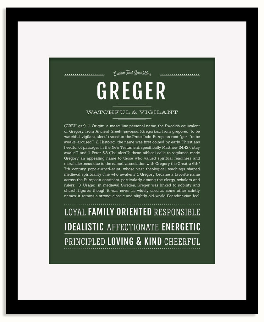 Frame Options | Deep Forest | Black Frame, Matted