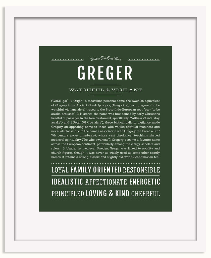 Frame Options | Deep Forest | White Frame, Matted