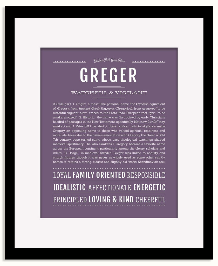 Frame Options | Deep Purple | Black Frame, Matted