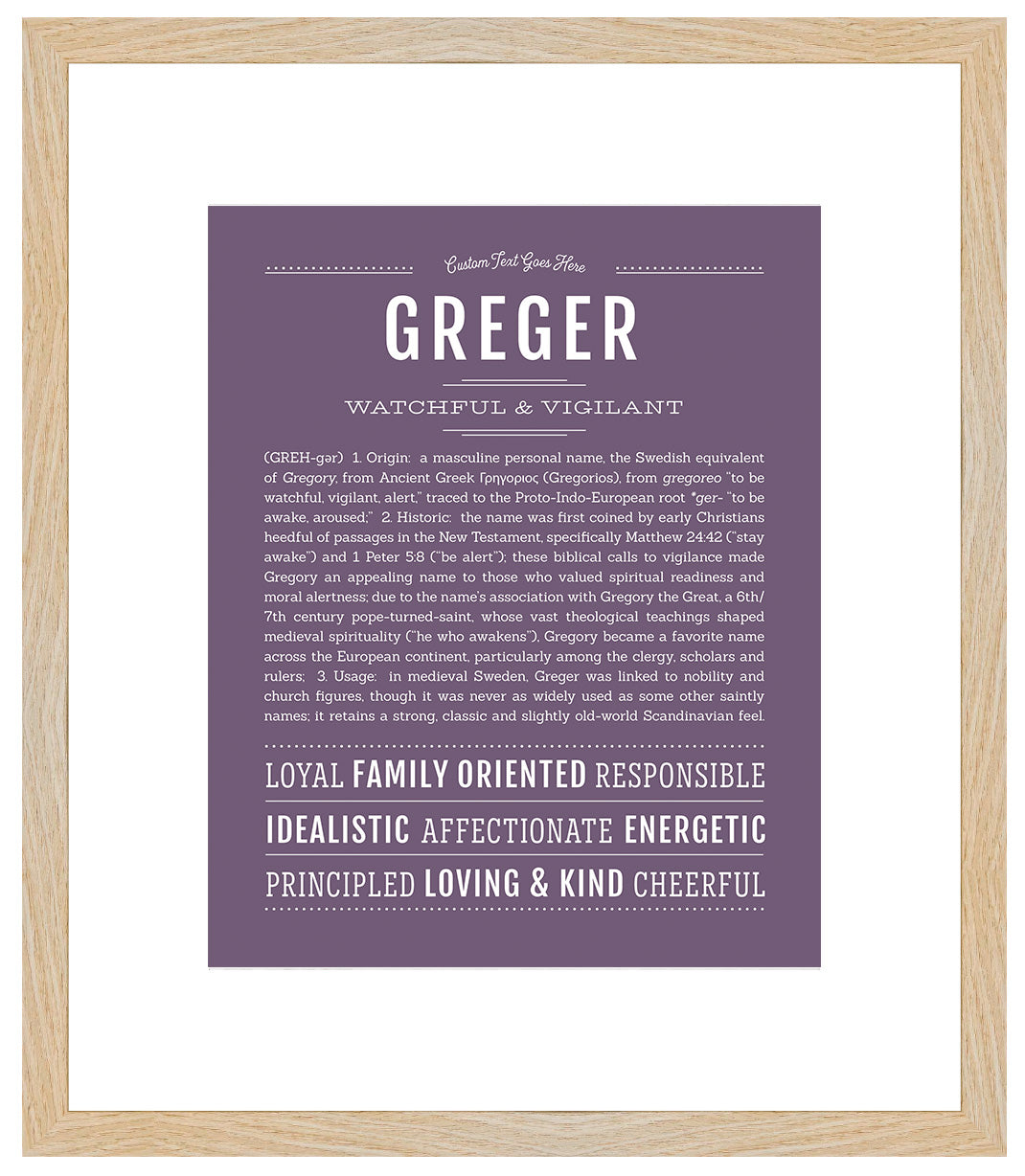 Frame Options | Deep Purple | Maple Frame, Matted