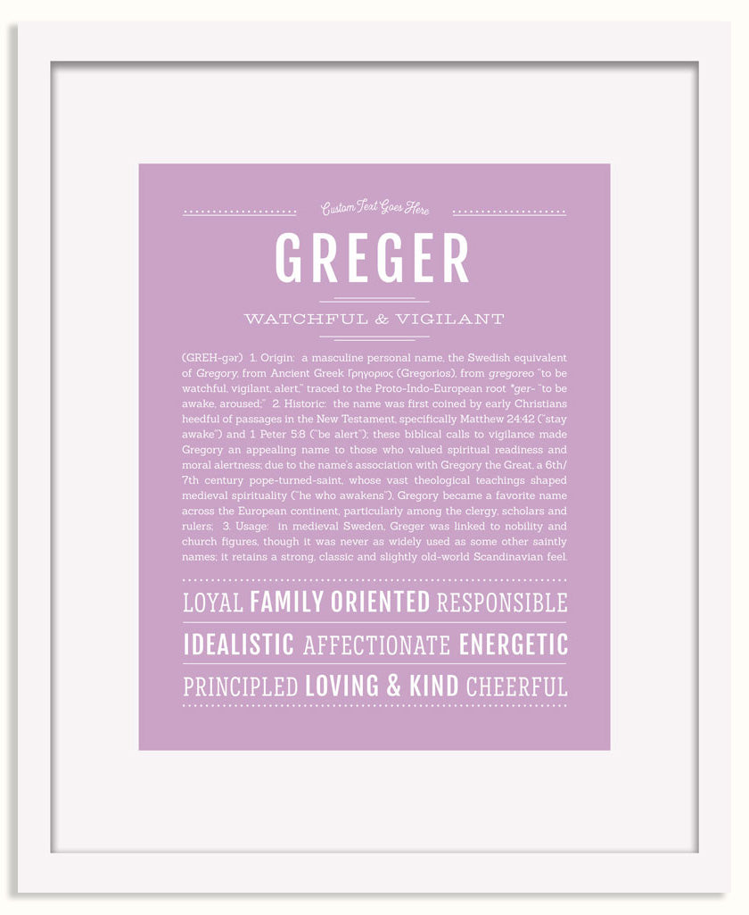 Frame Options | Lilac | White Frame, Matted