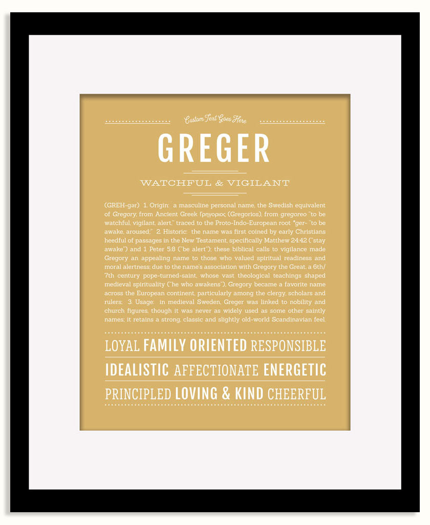 Frame Options | Matte Gold | Black Frame, Matted